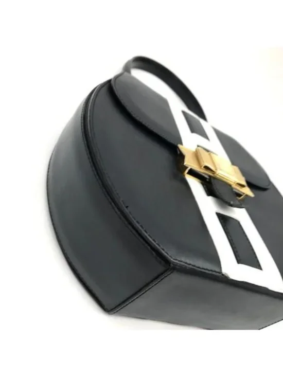 Celine Leather Ribbon Hand Bag Navy Gold - Picture 5 of 10